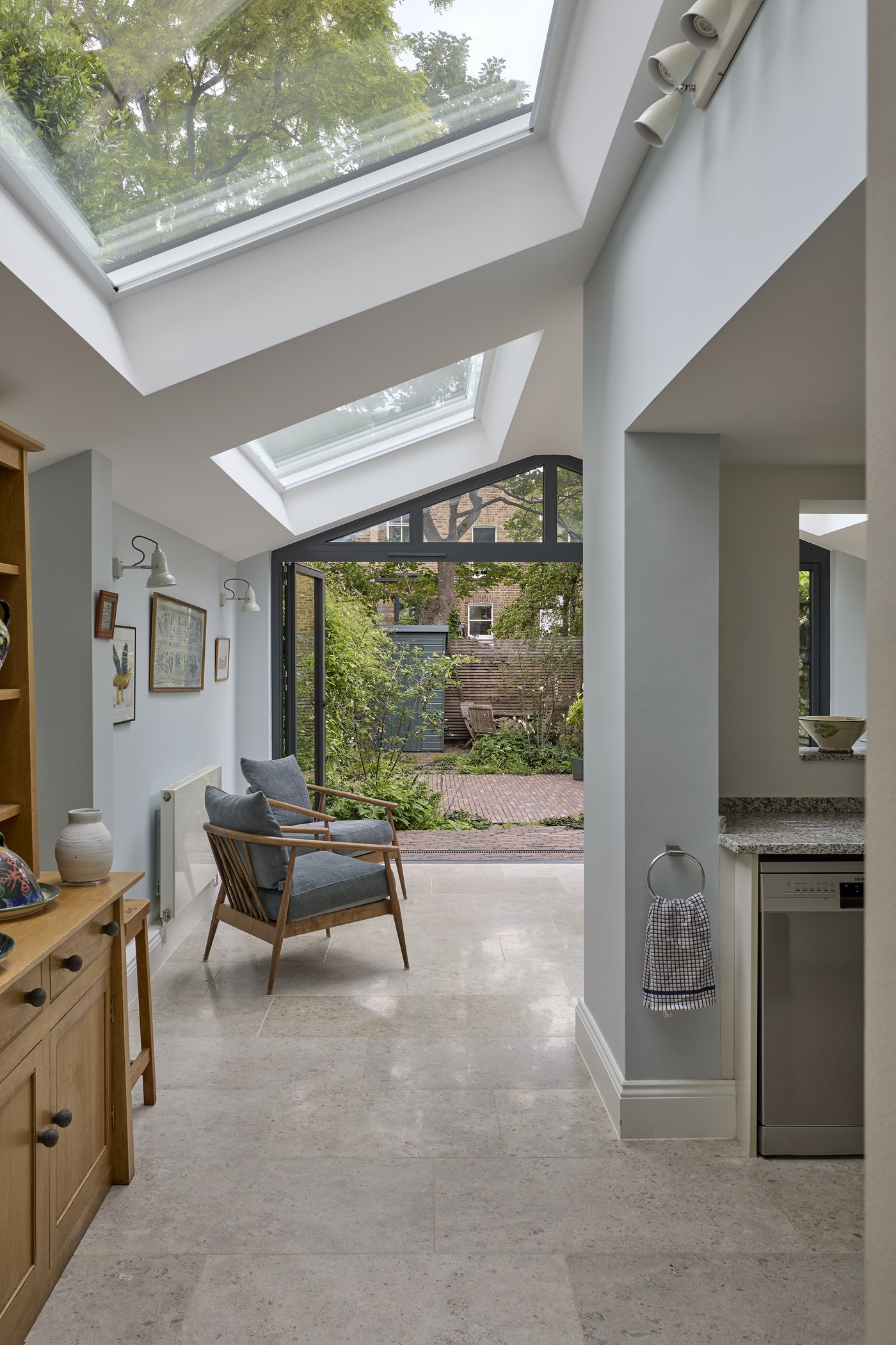 View from the kitchen through to the new extension at Ceylon Road